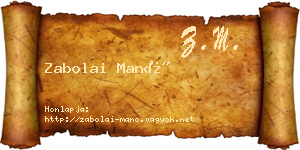 Zabolai Manó névjegykártya